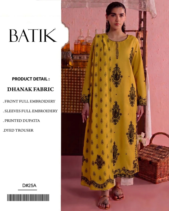 Dhanak 3PC – Heavy Embroidered Collection, women's unstitched embroidered dhanak 3 piece suit