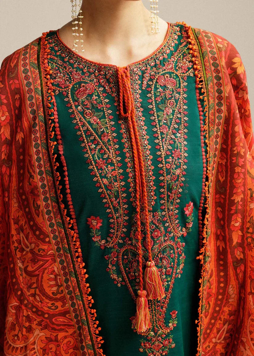 Hussain Rehar Unstitched Luxury Lawn Heavy Embroidered 3PC Suit – image 2