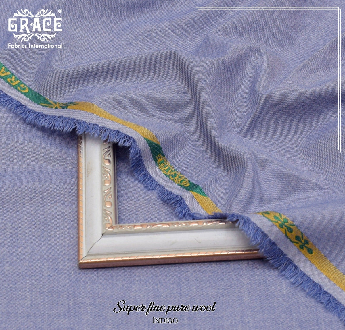 GRACE Super Fine Pure Wool – Indigo, men's unstitched winter fabric