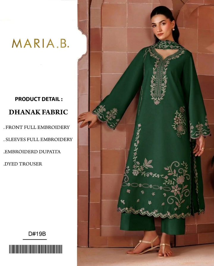 Dhanak 3PC – Heavy Embroidered Collection, women's unstitched embroidered dhanak 3 piece suit