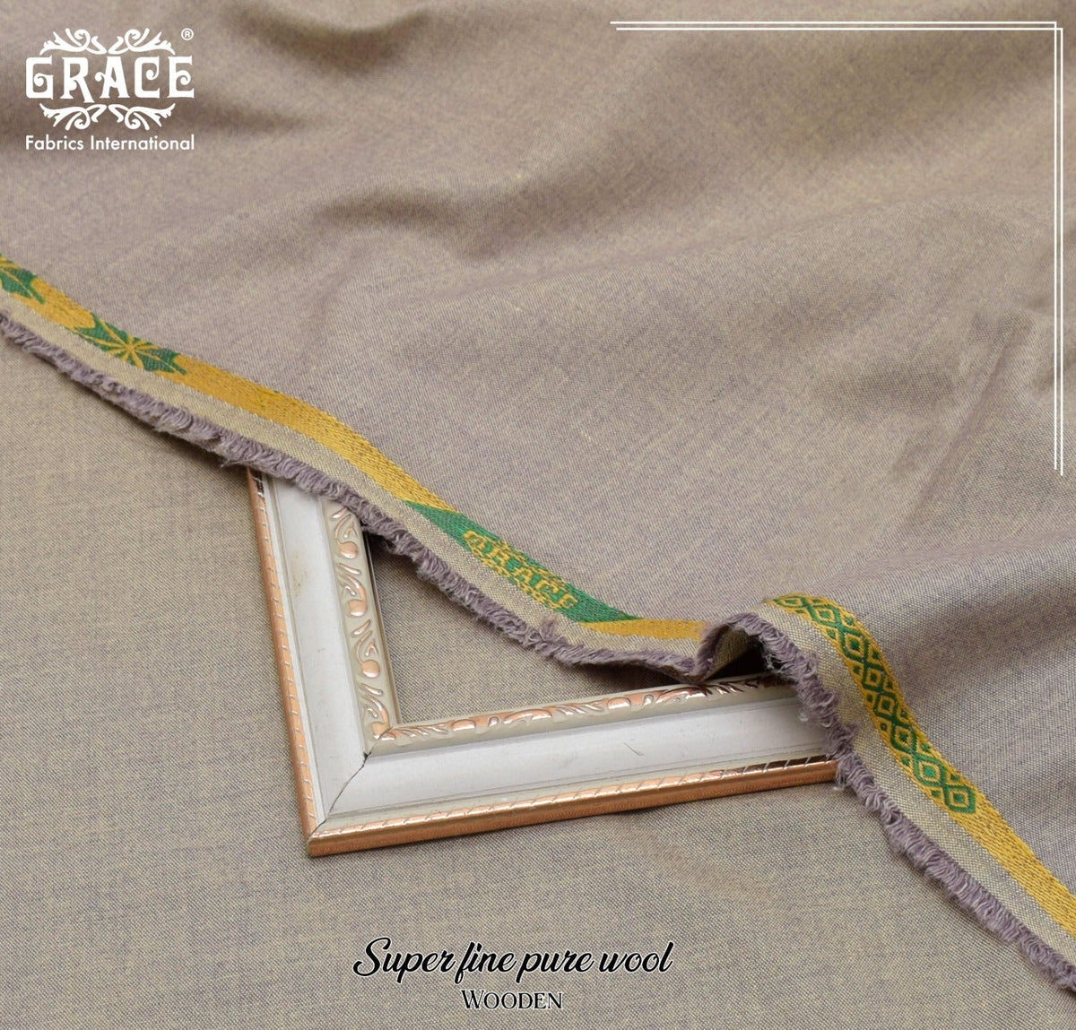 GRACE Super Fine Pure Wool – Wooden, men's unstitched winter fabric