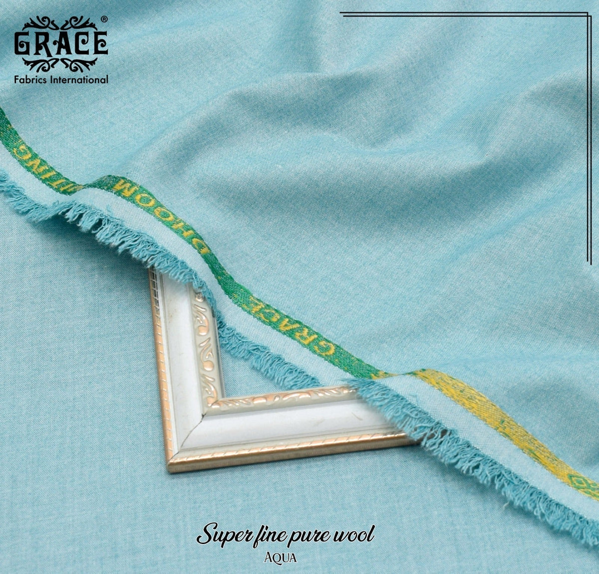 GRACE Super Fine Pure Wool – Aqua, men's unstitched winter fabric