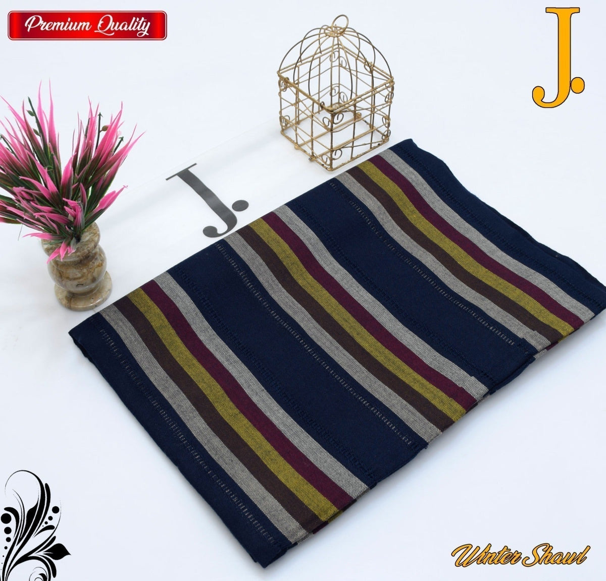 J. Tarkashi Wool Shawl - Design 6
