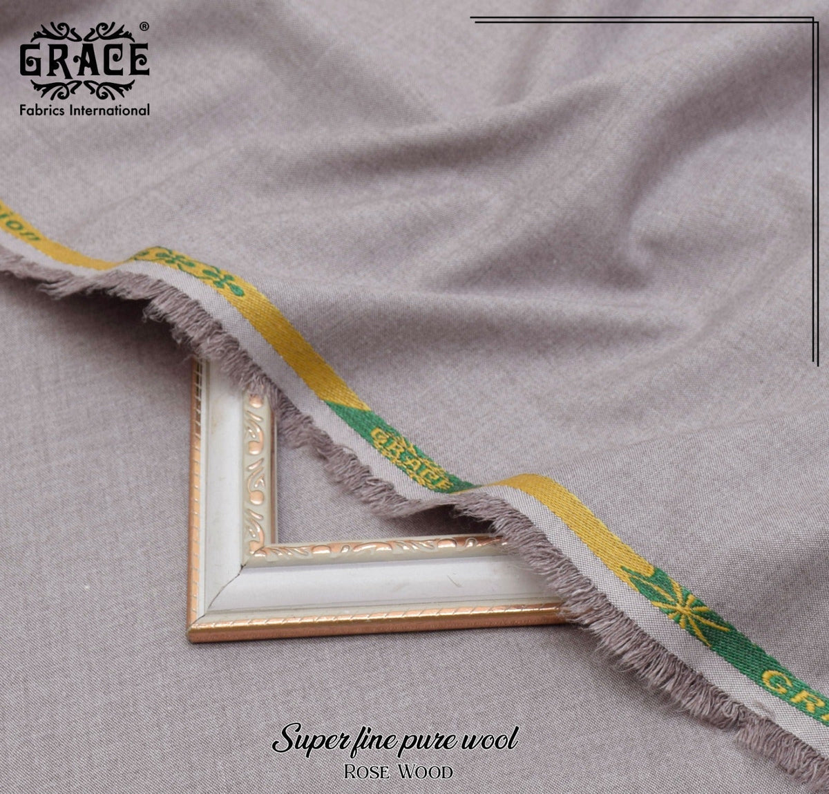 GRACE Super Fine Pure Wool – Rose Wood, men's unstitched winter fabric