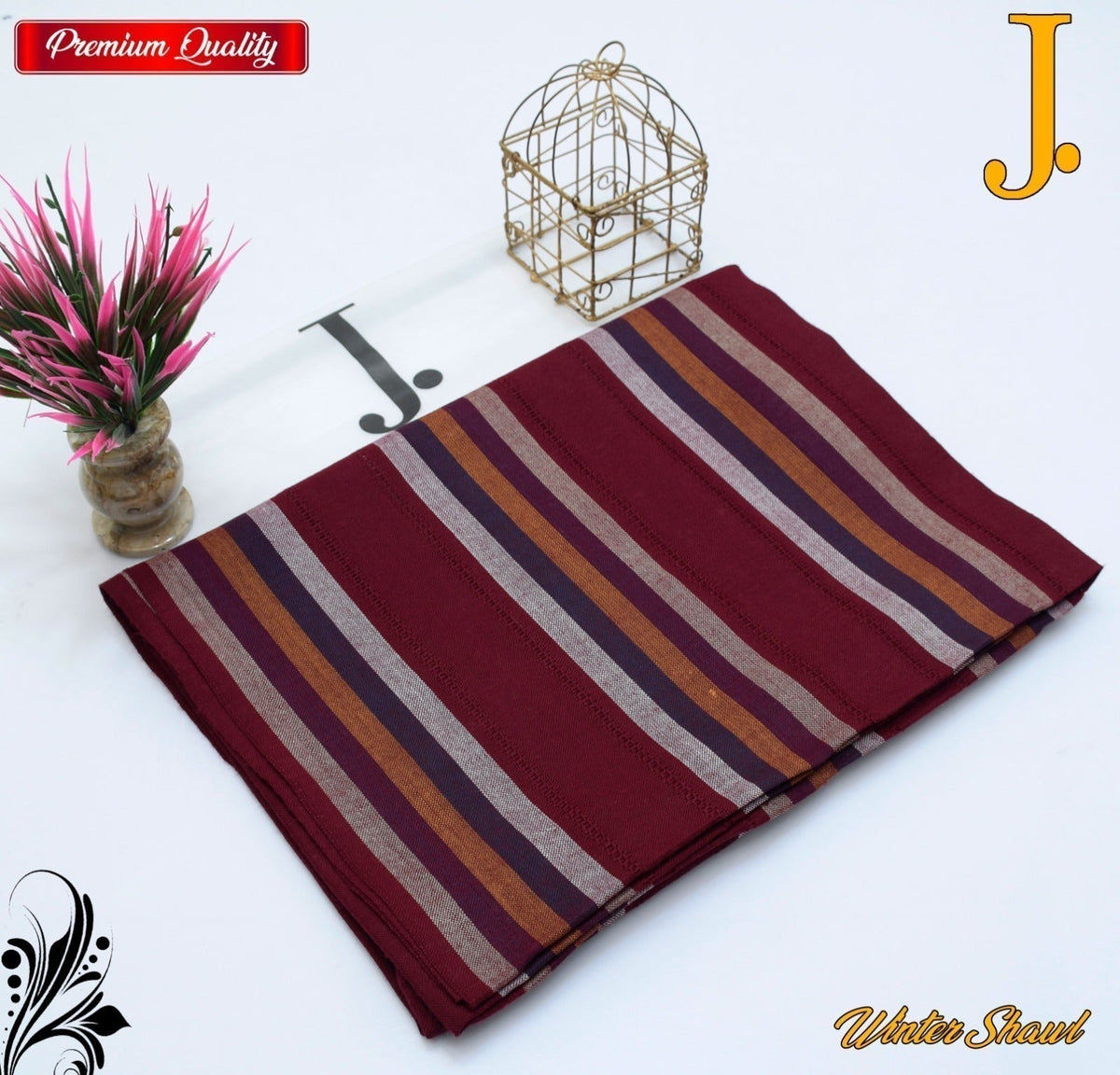 J. Tarkashi Wool Shawl - Design 7