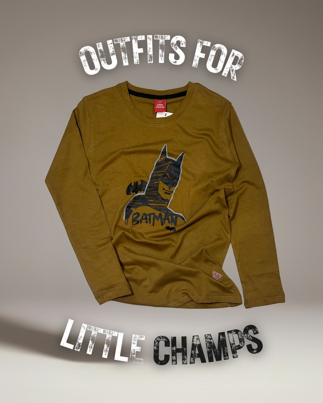 Kids Winter Long Sleeve Shirt – Olive, Hero Print – image 2