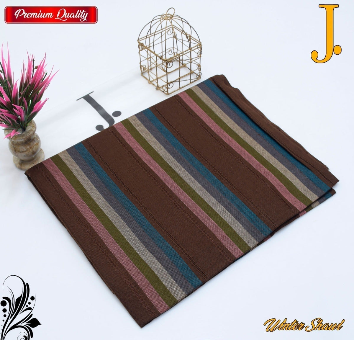 J. Tarkashi Wool Shawl - Design 8