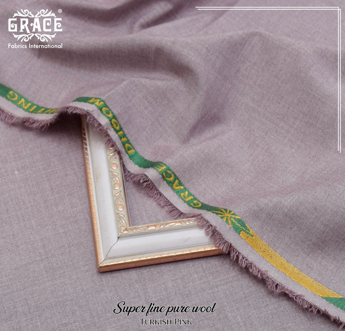 GRACE Super Fine Pure Wool – Turkish Pink, men's unstitched winter fabric