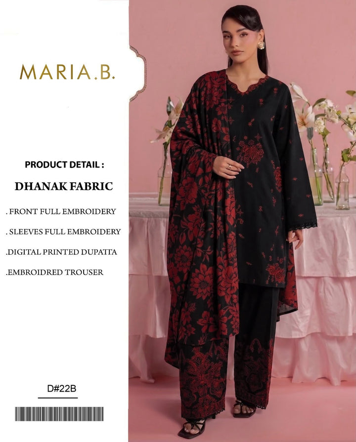 Dhanak 3PC – Heavy Embroidered Collection, women's unstitched embroidered dhanak 3 piece suit