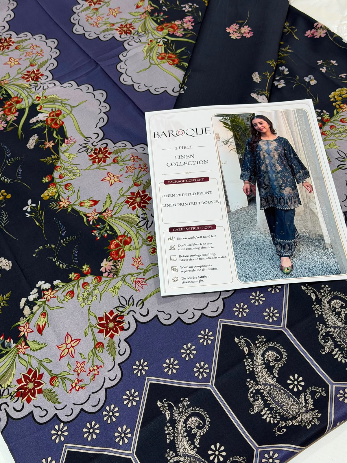 Baroque Digital Printed Linen Co-Ord Set (Shirt & Trouser) – BL10 – image 2