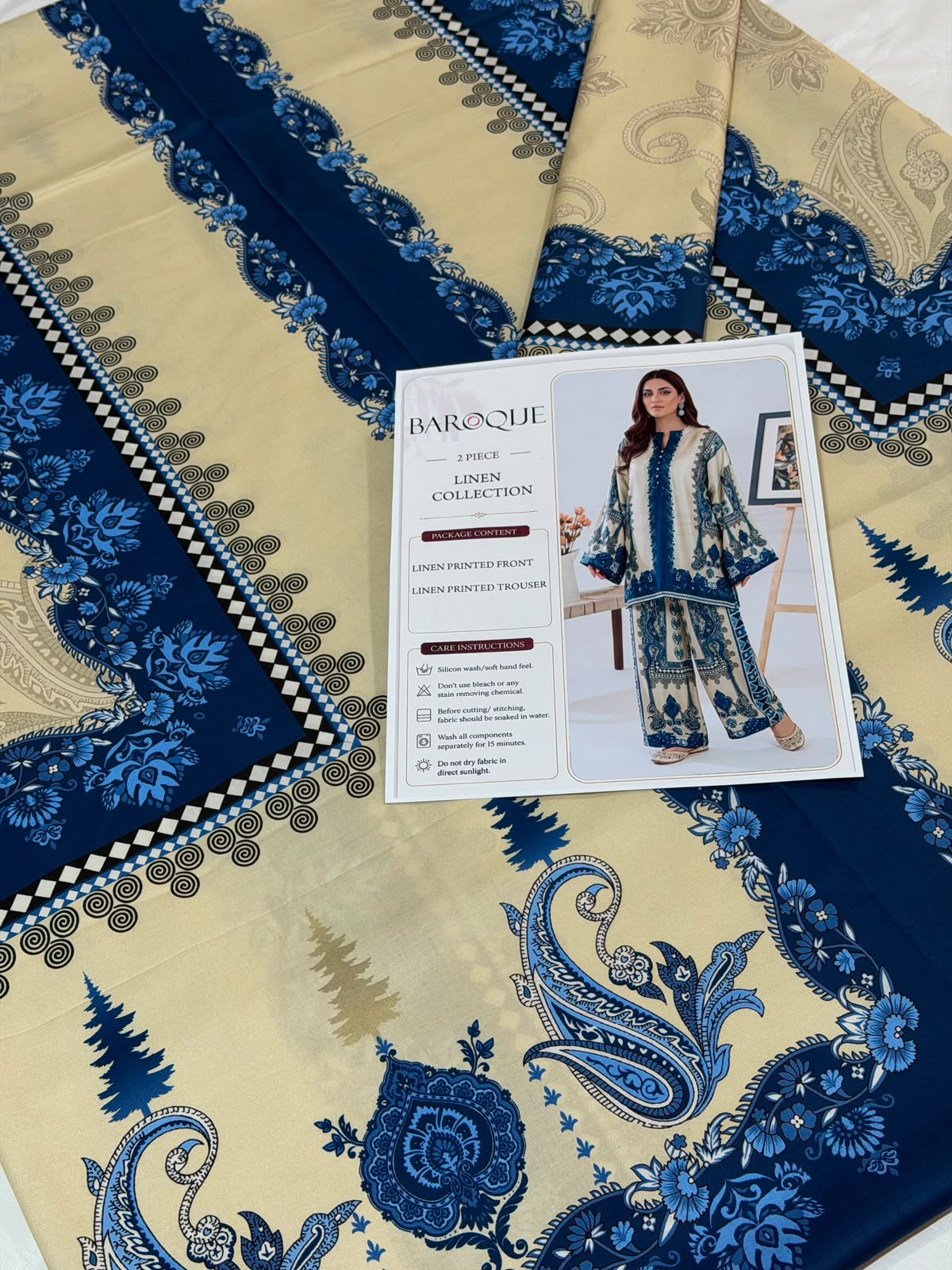Baroque Digital Printed Linen Co-Ord Set (Shirt & Trouser) – BL11 – image 2