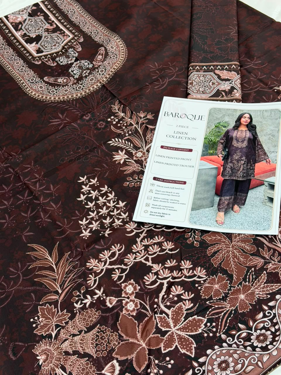 Baroque Digital Printed Linen Co-Ord Set (Shirt & Trouser) – BL12 – image 2