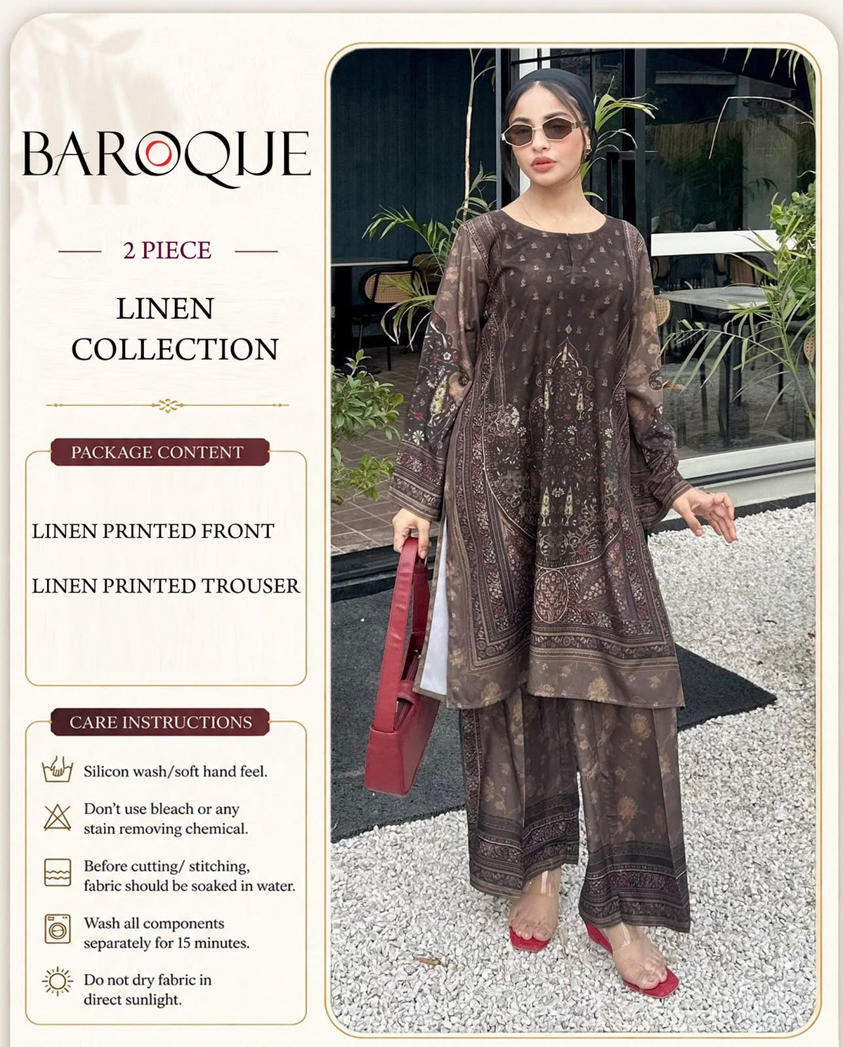 Baroque Digital Printed Linen Co-Ord Set (Shirt & Trouser) – BL14