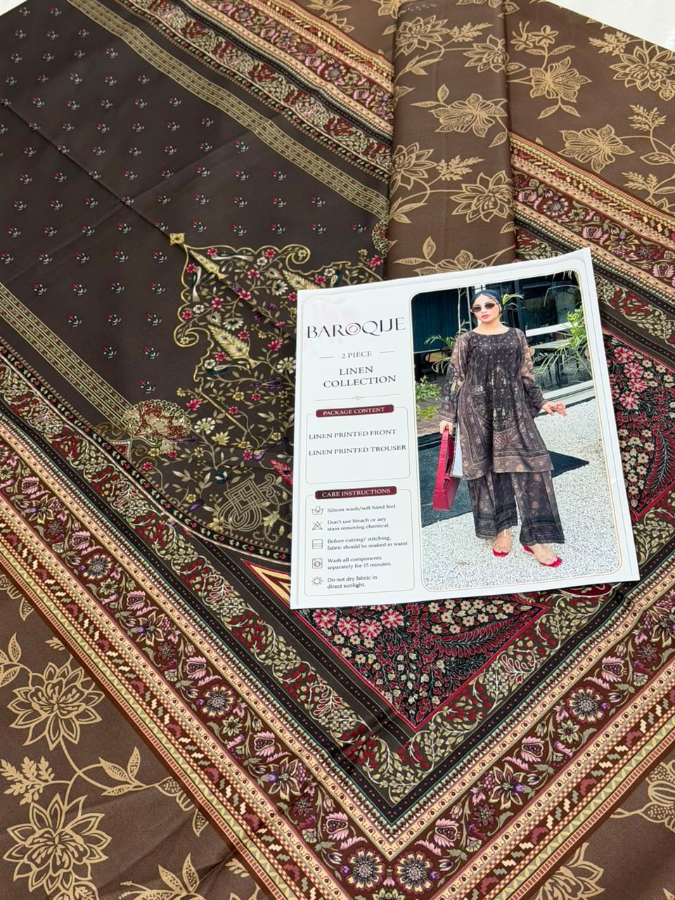 Baroque Digital Printed Linen Co-Ord Set (Shirt & Trouser) – BL14 – image 2