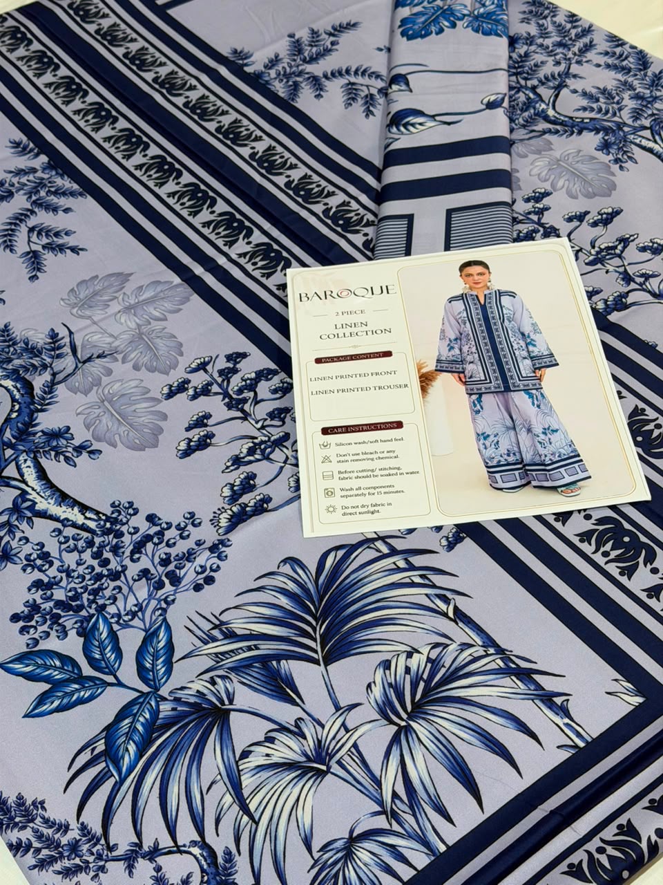 Baroque Digital Printed Linen Co-Ord Set (Shirt & Trouser) – BL15 – image 2