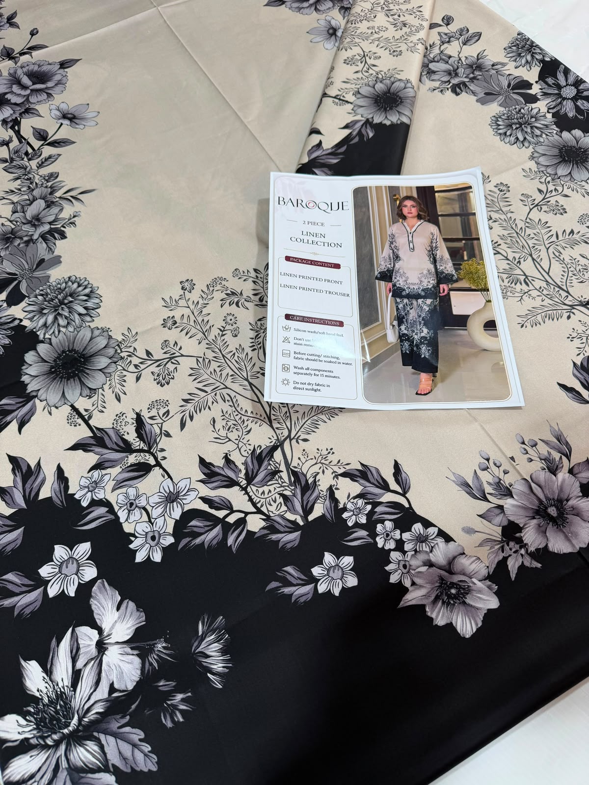 Baroque Digital Printed Linen Co-Ord Set (Shirt & Trouser) – BL1 – image 2