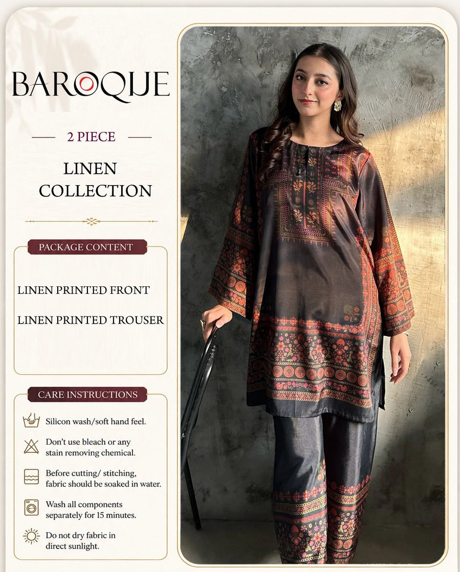 Baroque Digital Printed Linen Co-Ord Set (Shirt & Trouser) – BL2