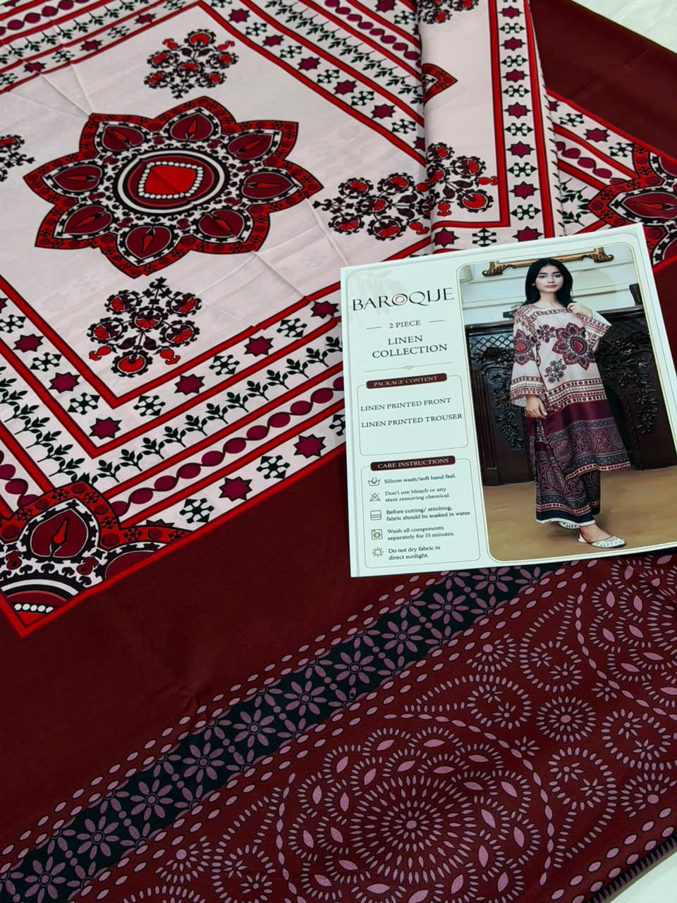Baroque Digital Printed Linen Co-Ord Set (Shirt & Trouser) – BL3 – image 2