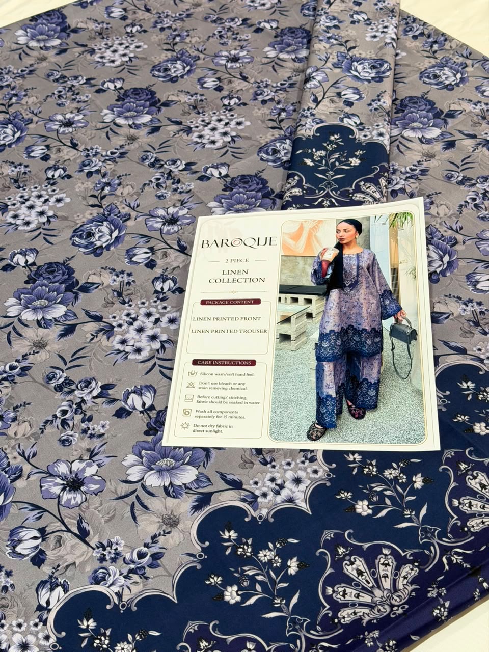 Baroque Digital Printed Linen Co-Ord Set (Shirt & Trouser) – BL4 – image 2