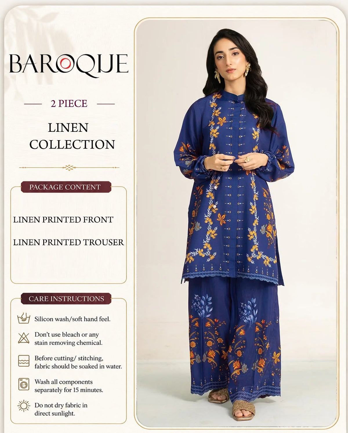 Baroque Digital Printed Linen Co-Ord Set (Shirt & Trouser) – BL5