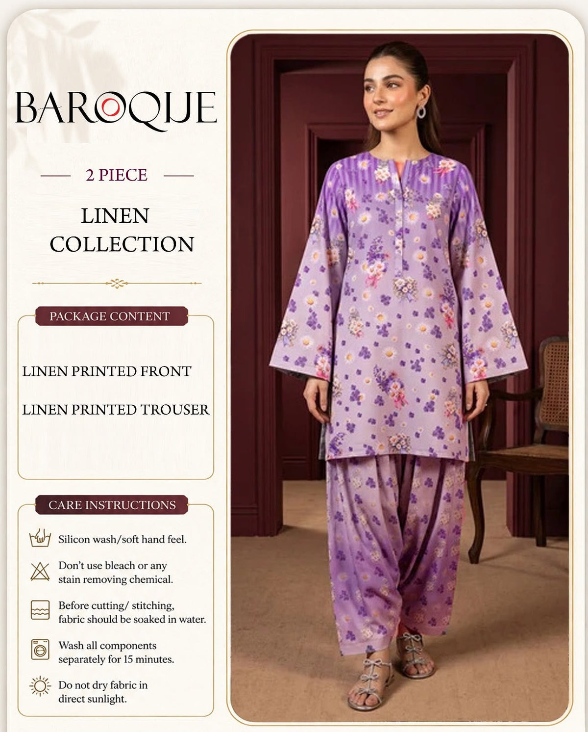 Baroque Digital Printed Linen Co-Ord Set (Shirt & Trouser) – BL7