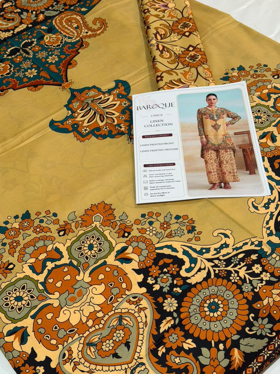 Baroque Digital Printed Linen Co-Ord Set (Shirt & Trouser) – BL8 – image 2