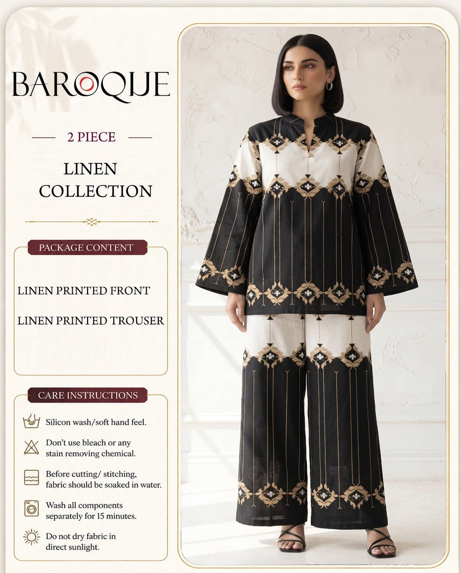 Baroque Digital Printed Linen Co-Ord Set (Shirt & Trouser) – BL9