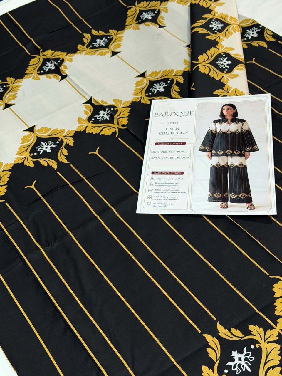 Baroque Digital Printed Linen Co-Ord Set (Shirt & Trouser) – BL9 – image 2
