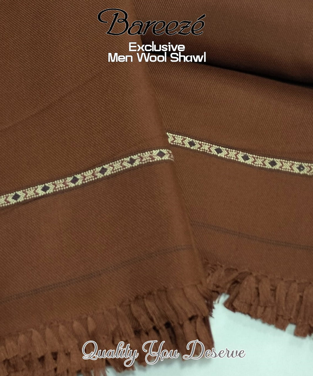 Bareeze Gents Wool Shawl – Copper
