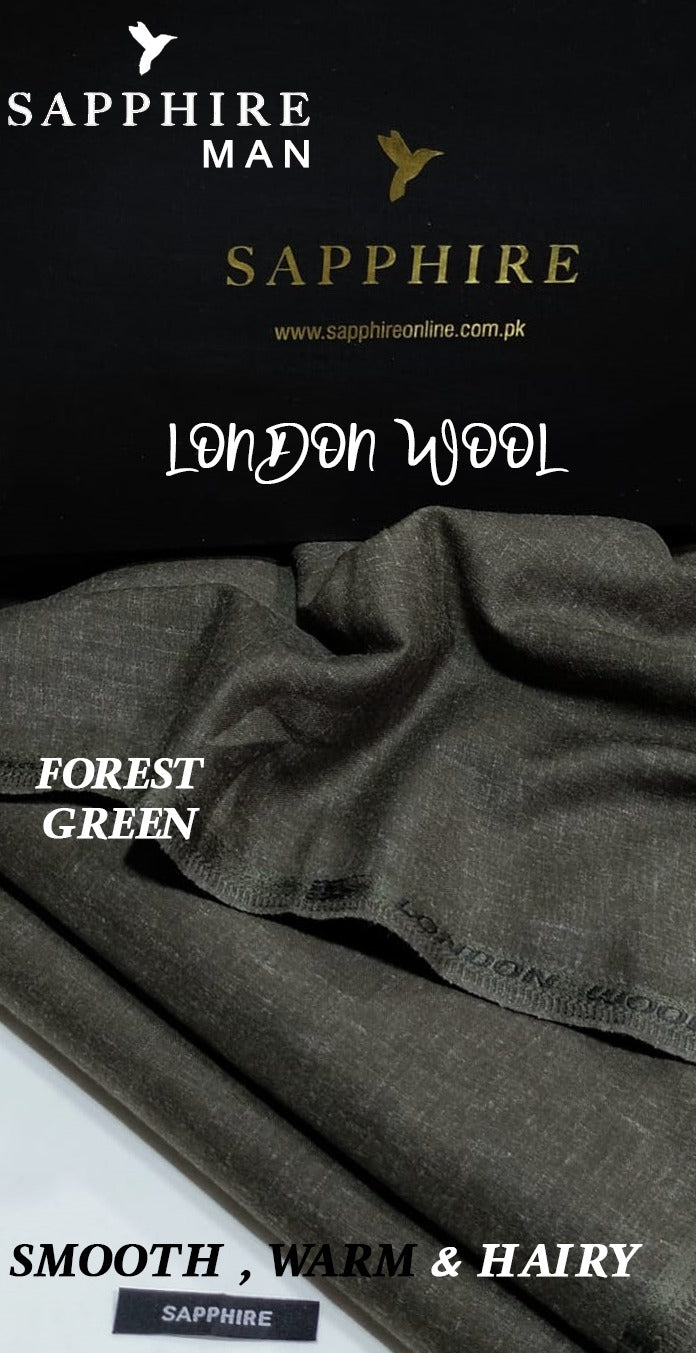 SAPPHIRE MAN London Wool (Winter) – Forest Green, men's unstitched winter fabric