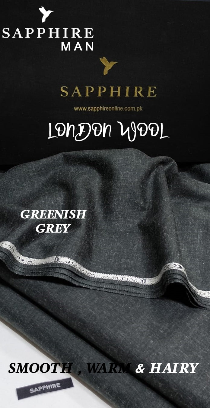 SAPPHIRE MAN London Wool (Winter) – Greenish Grey, men's unstitched winter fabric
