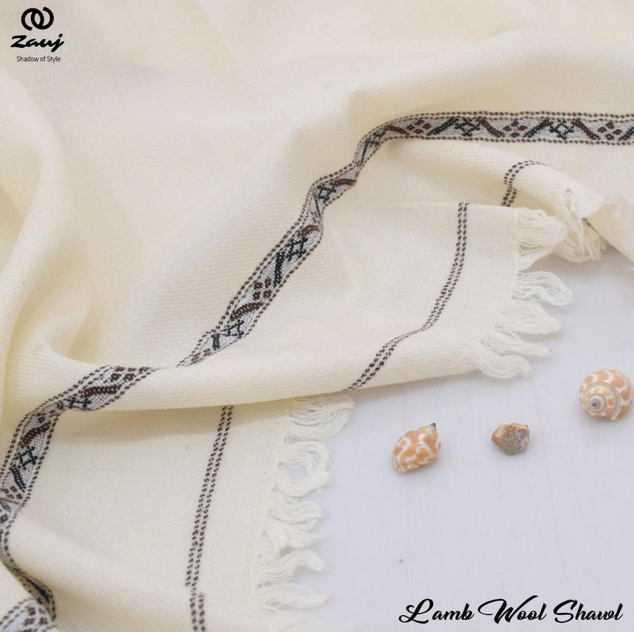 Barveza Special Wool Shawl D-001 (Off White)