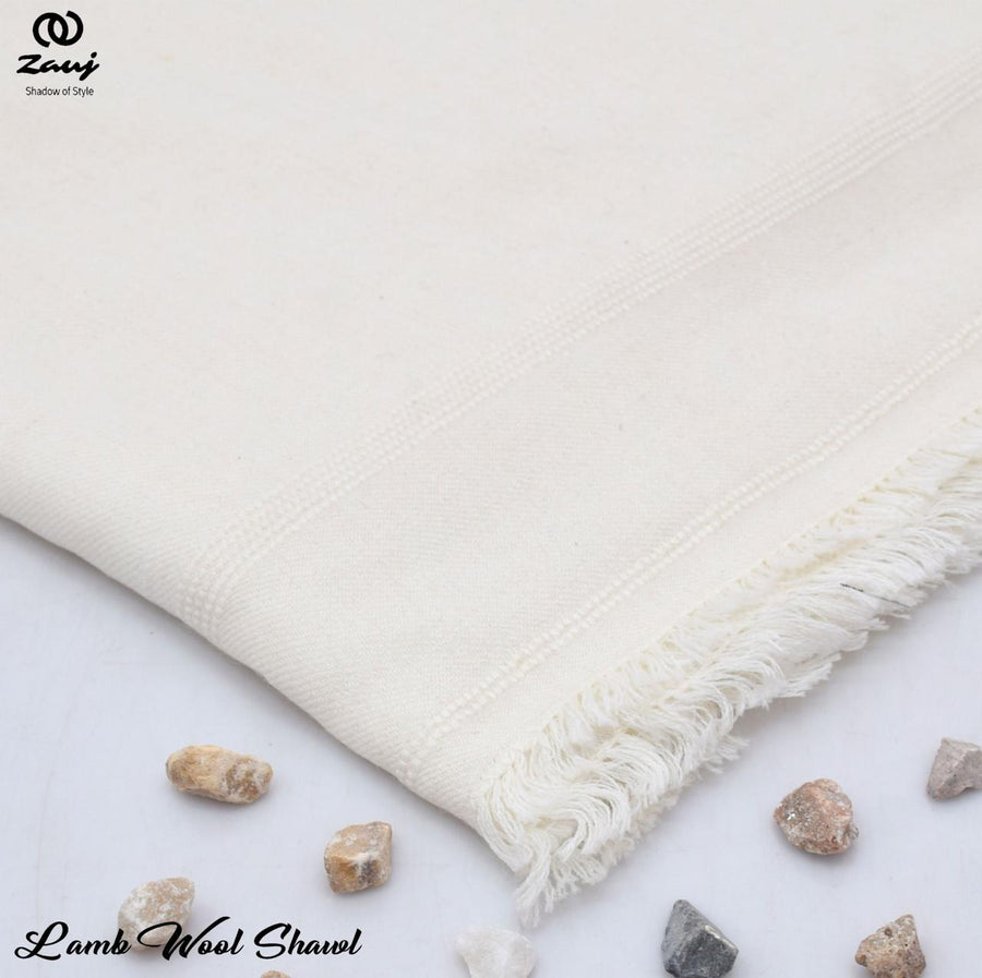 Barveza Special Wool Shawl D-002 (Off White)