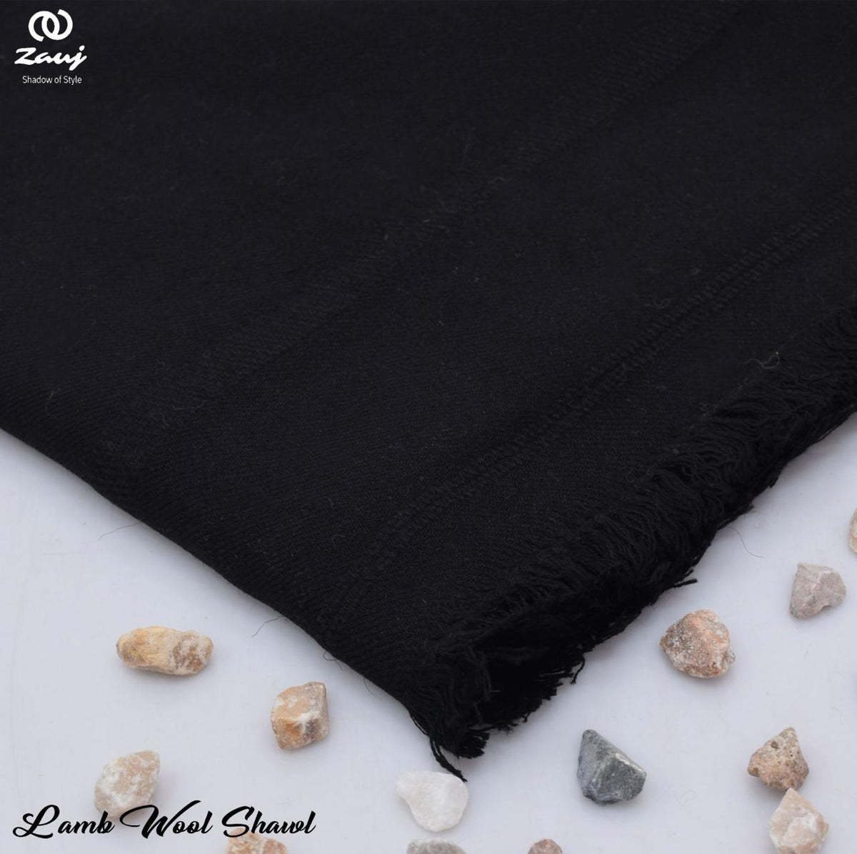 Barveza Special Wool Shawl D-002 (Jet Black)