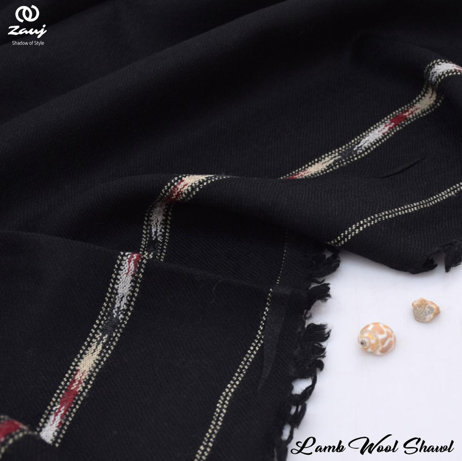 Barveza Special Wool Shawl D-001 (Jet Black)