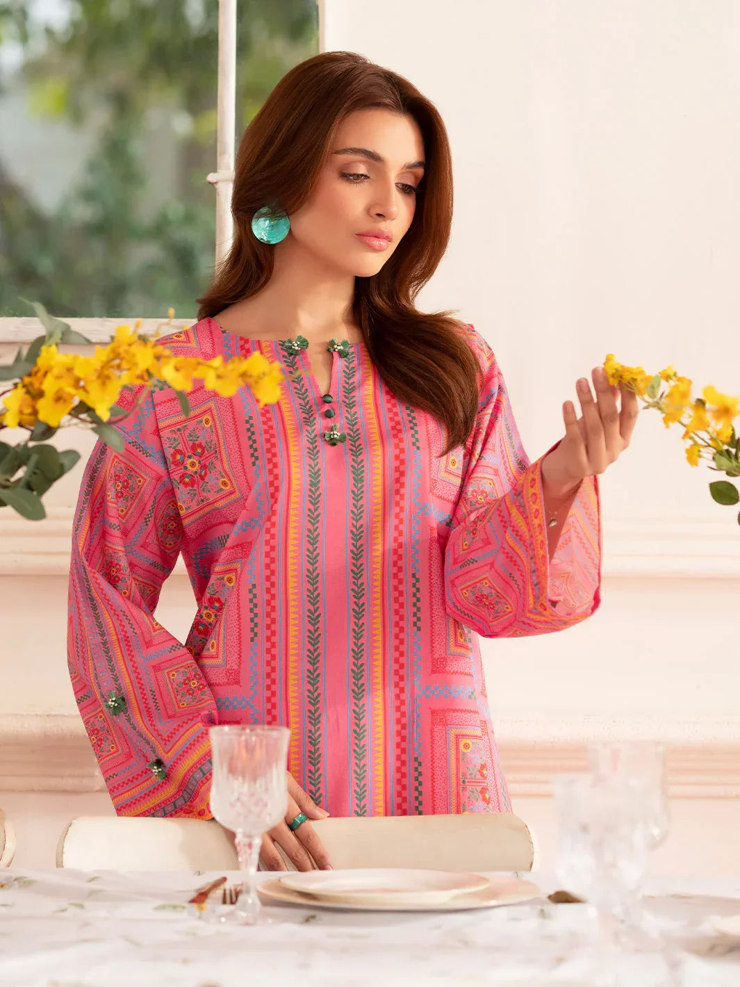 MAHNUR Digital Printed Co-Ords Set (Shirt & Trouser)
