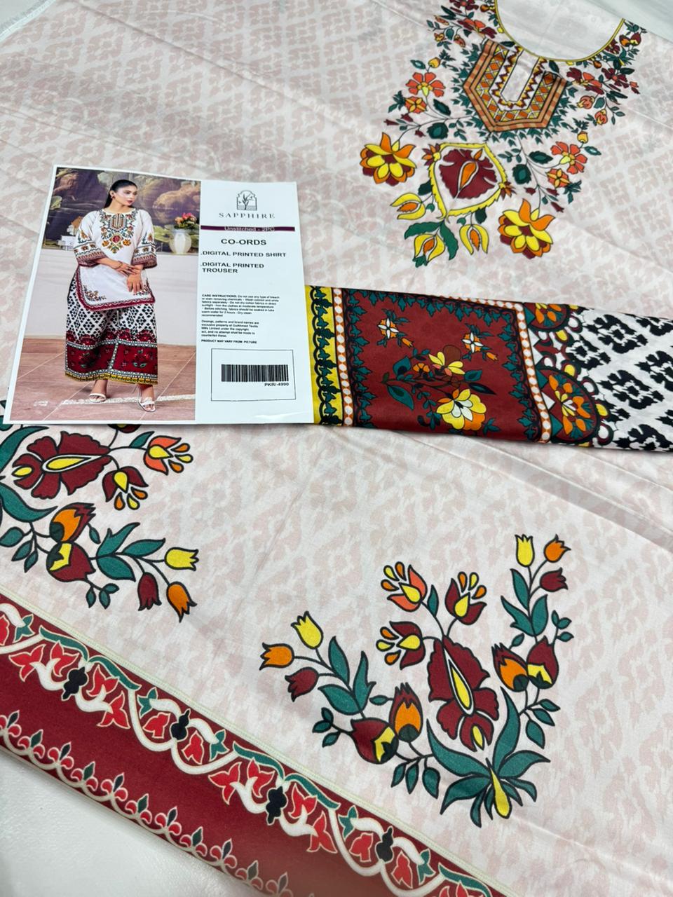 Sapphire Digital Printed Co-Ords Set (Shirt & Trouser)