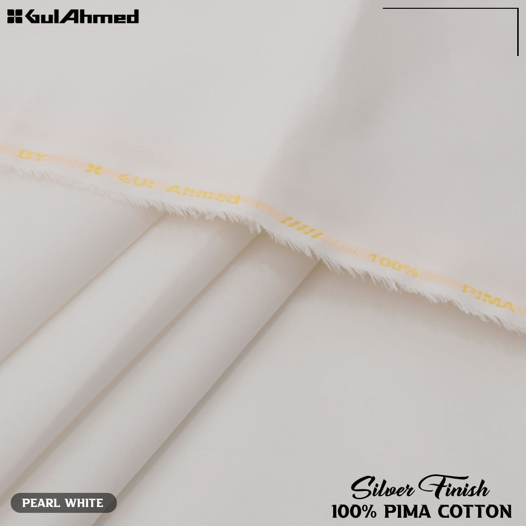 Gul Ahmed Silver Finish Cotton (Pearl White)