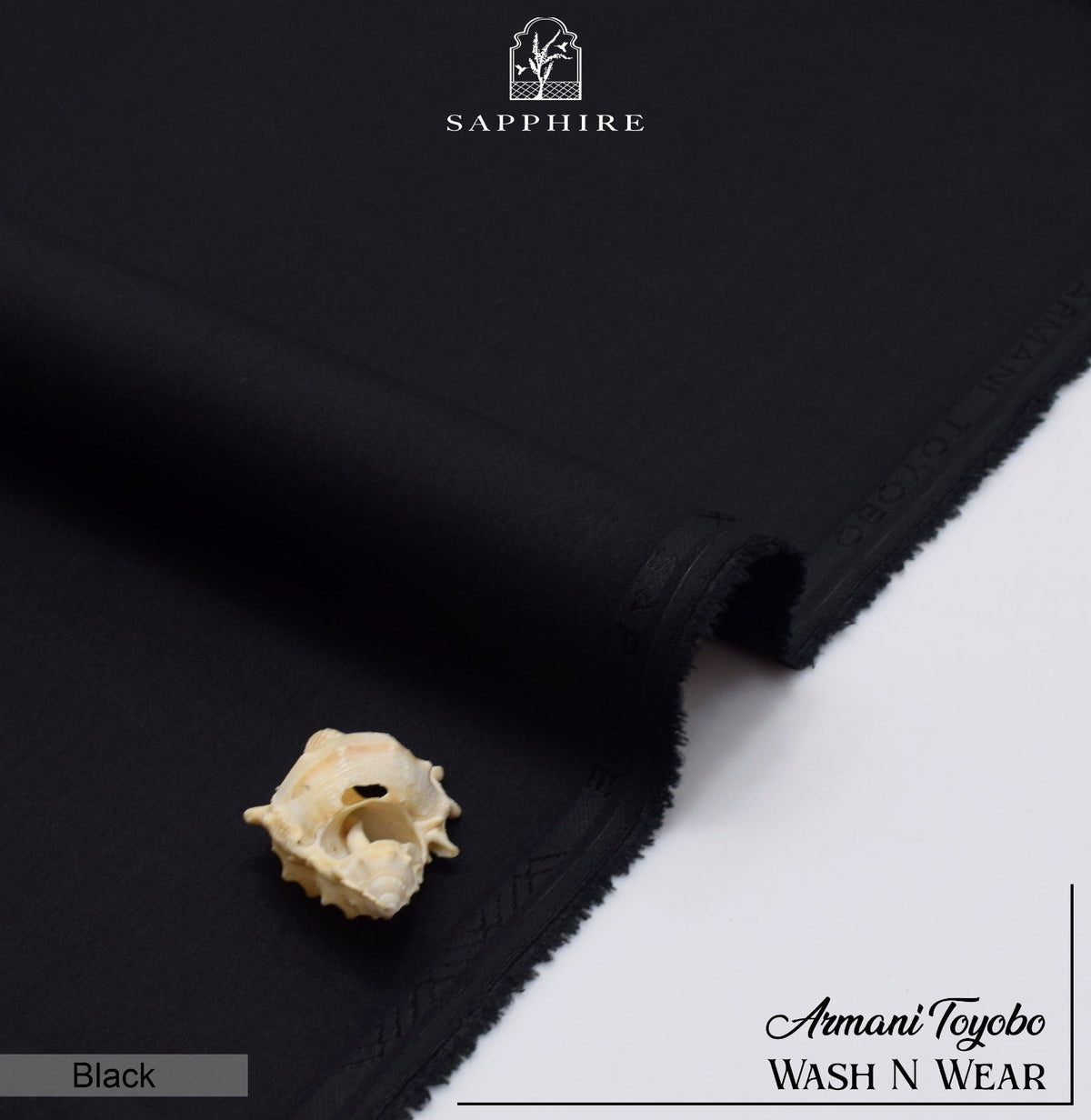 SAPPHIRE ARMANI TOYOBO WASH N WEAR – Black