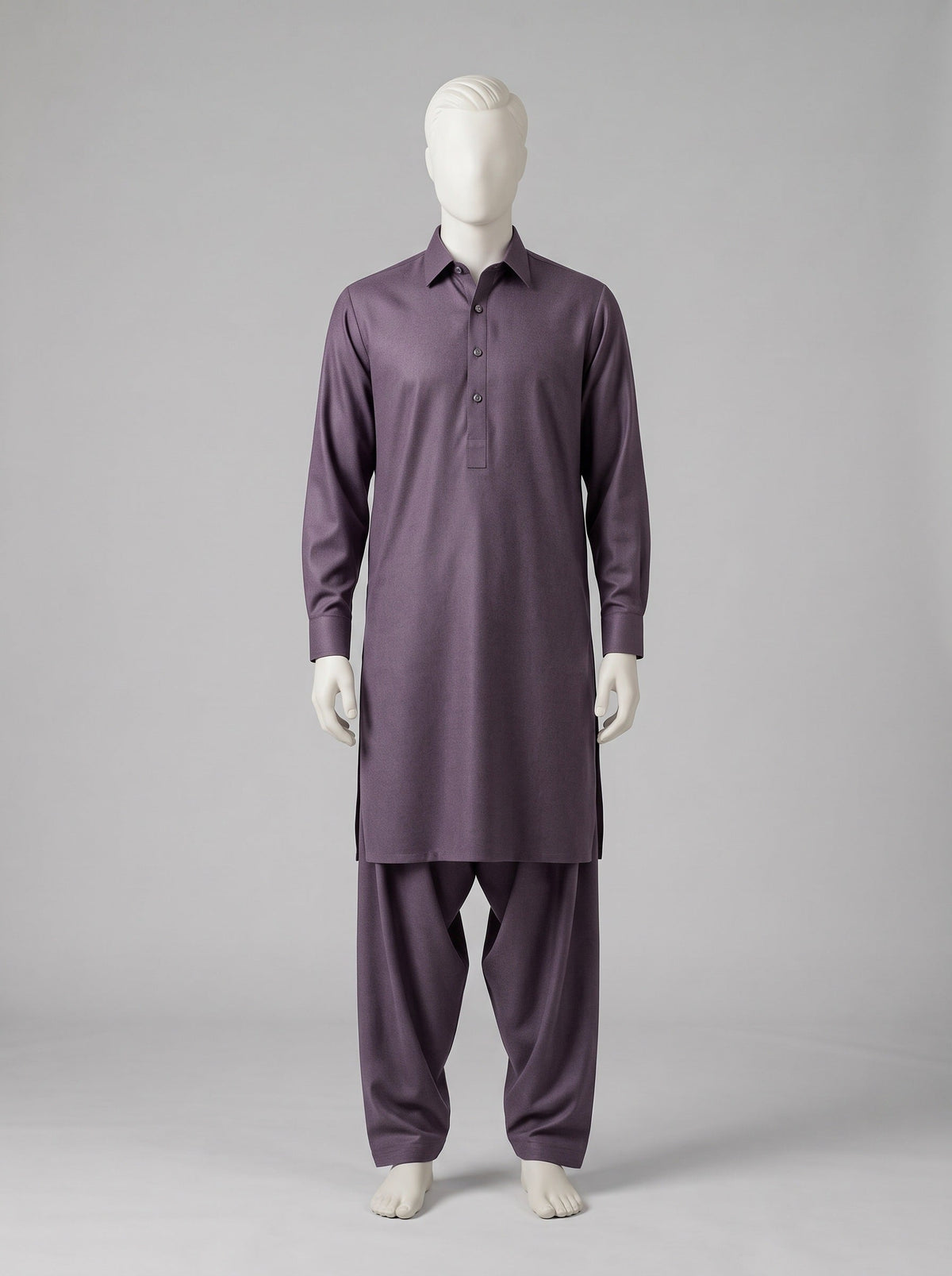 SAPPHIRE WASH N WEAR (4 SEASON) – Violet shalwar kameez on a mannequin (stitching idea, sold unstitched)