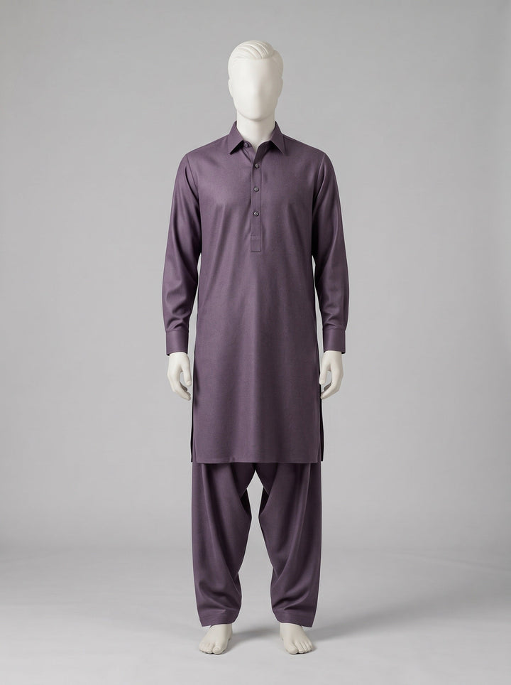 SAPPHIRE WASH N WEAR (4 SEASON) – Violet shalwar kameez on a mannequin (stitching idea, sold unstitched)